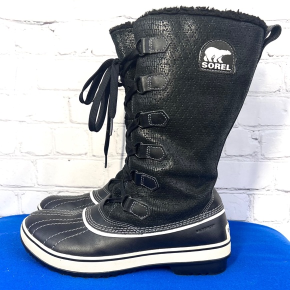 |•SOREL•| Trivoli High Black Waterproof Winter Boots Size 8.5 - Picture 2 of 12